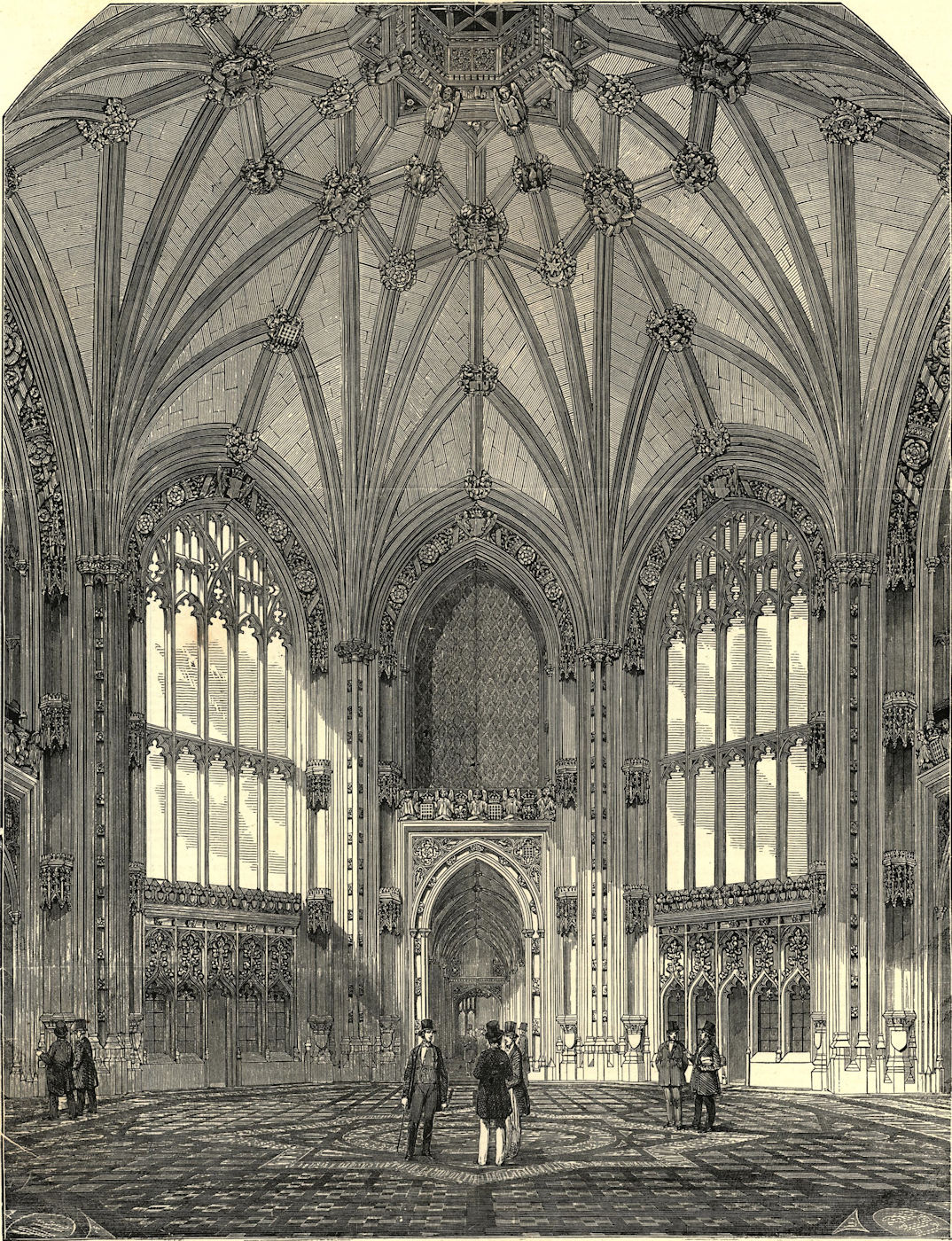The Great Octagon, or Central Hall, new Houses of Parliament. London 1852