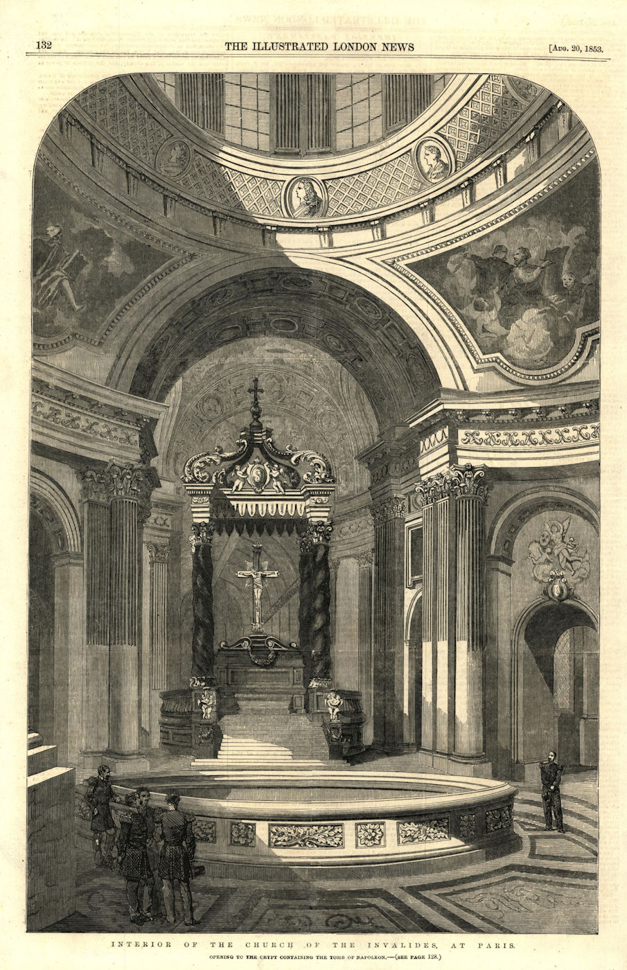 Associate Product Interior of the church of the Invalides, Paris - crypt of Napoleon's tomb 1853