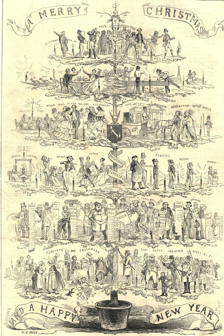 The Christmas tree, as seen by the father of the family. Merry Christmas 1853