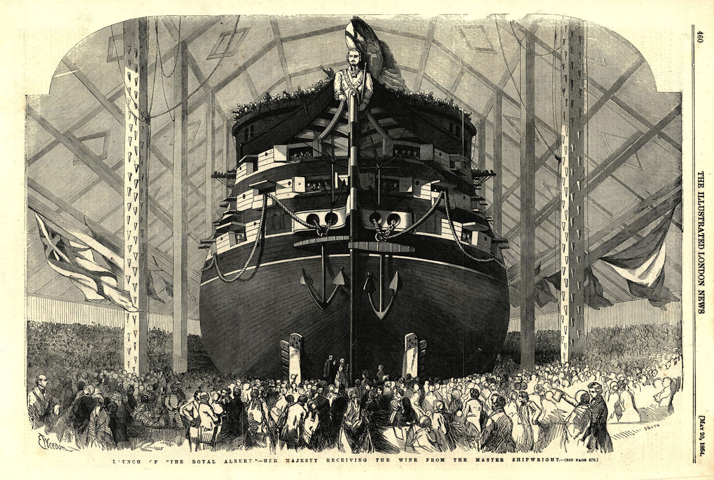 Associate Product Launch of The Royal Albert at Woolwich. Queen Victoria receiving the wine 1854