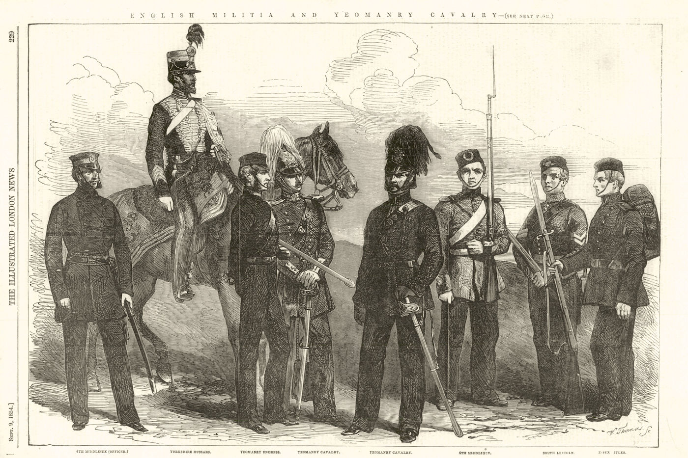 British Army Militia Yeomanry Cavalry Middlesex Yorkshire Hussars Essex 1854