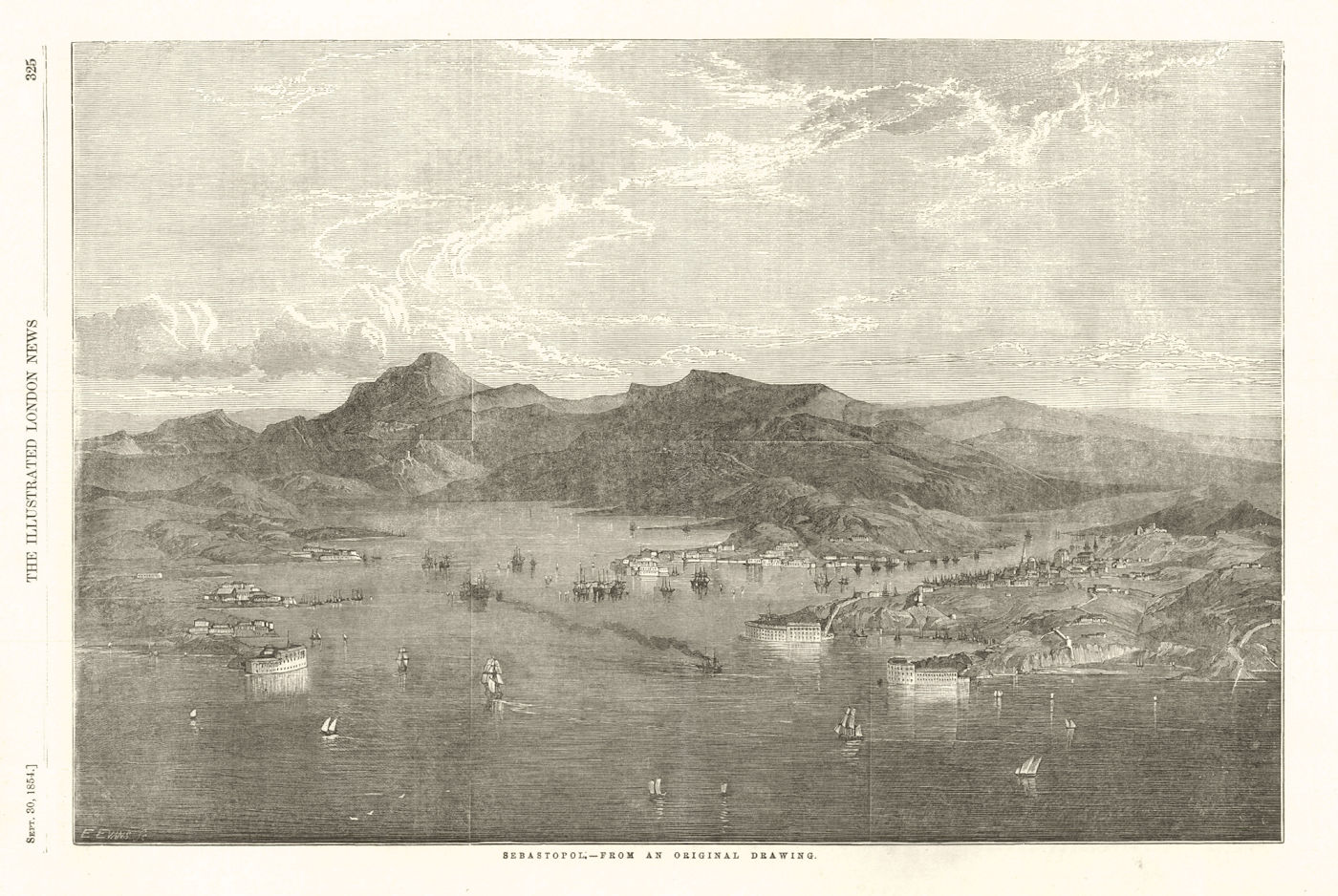 Sevastopol. Crimean War 1854 antique ILN full page print