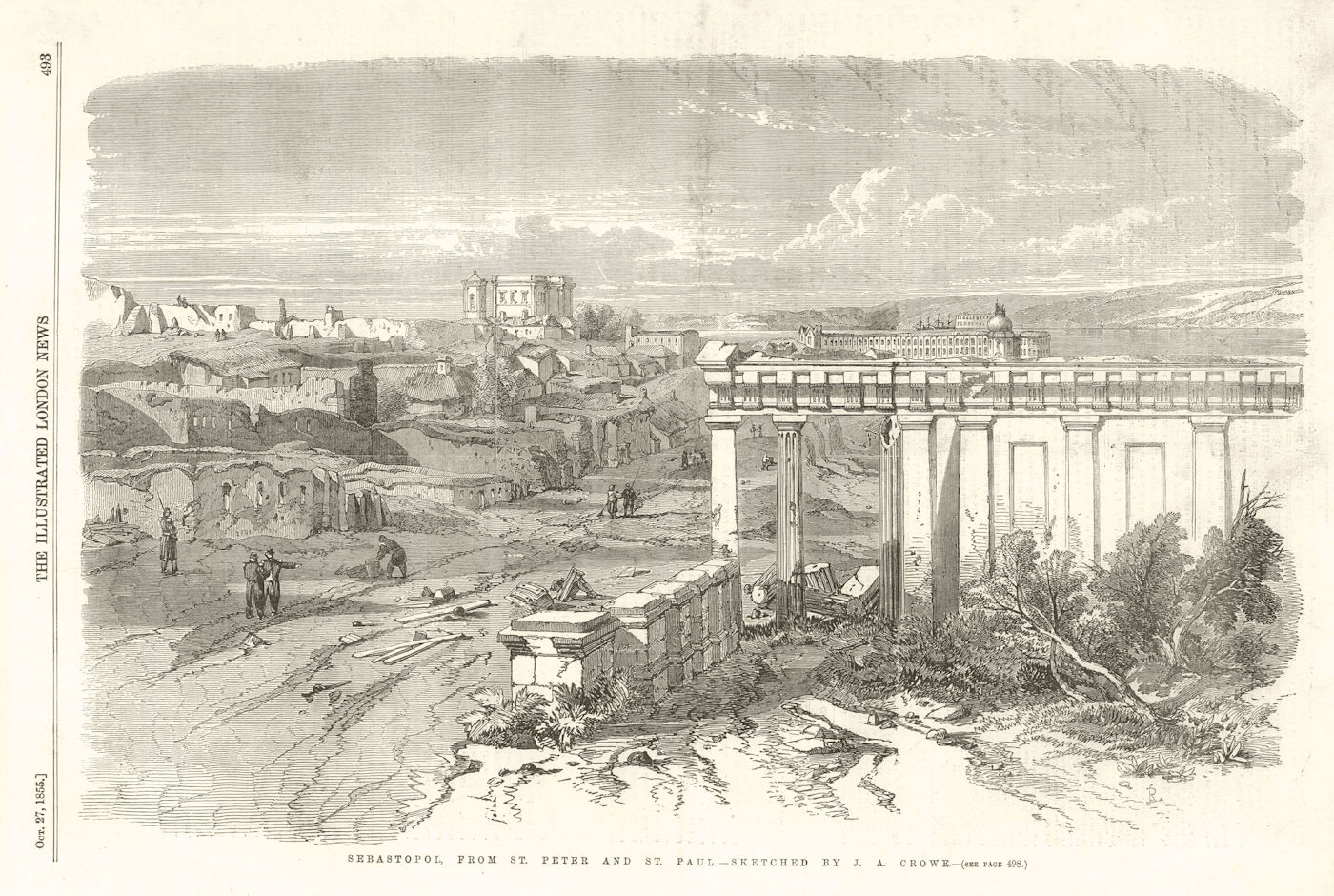 Sevastopol From St. Peter & St. Paul. Crimean War 1855 old antique print