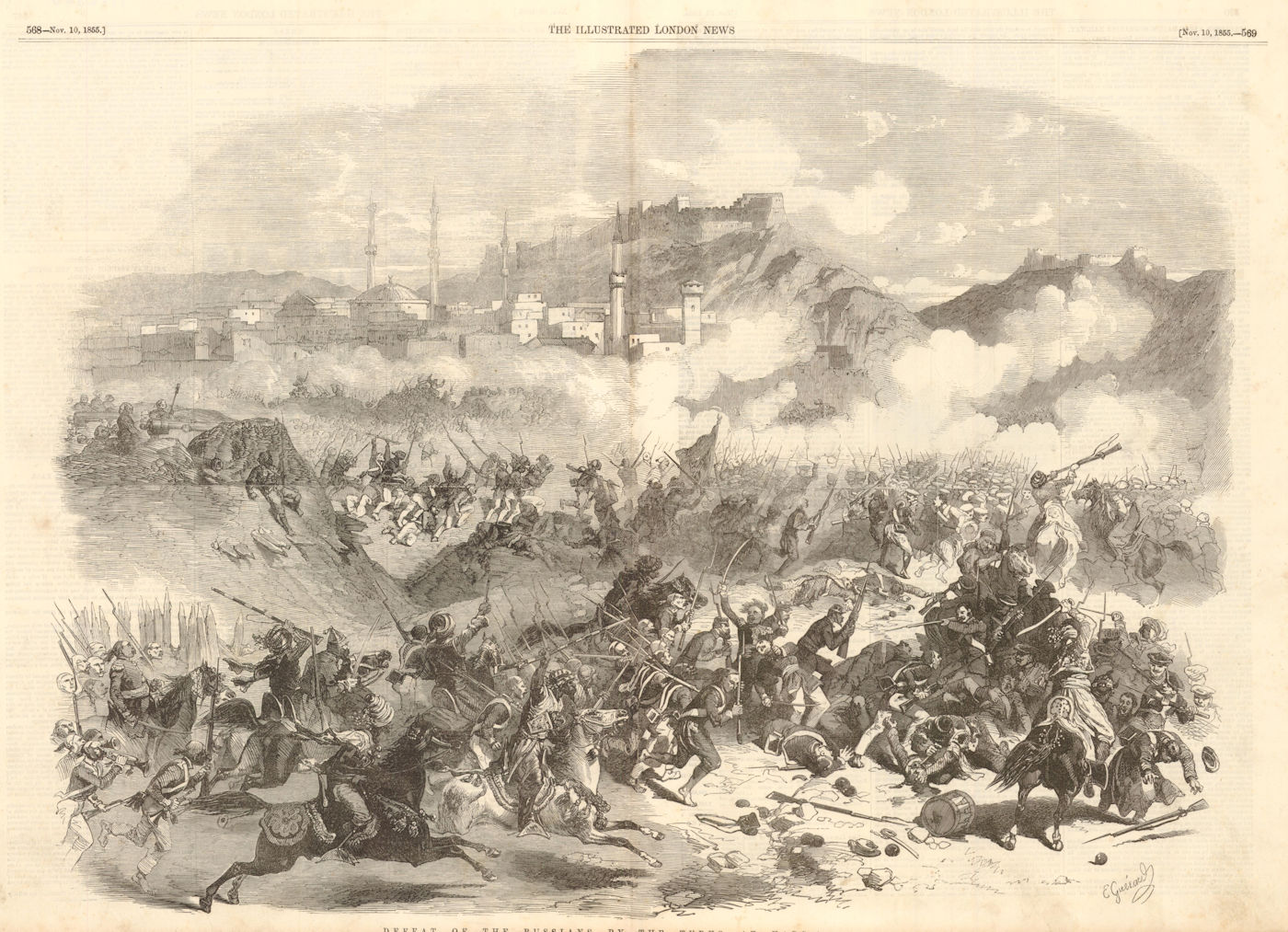 Associate Product Defeat of the Russians by the Turks at Kars. Turkey. Crimean War 1855