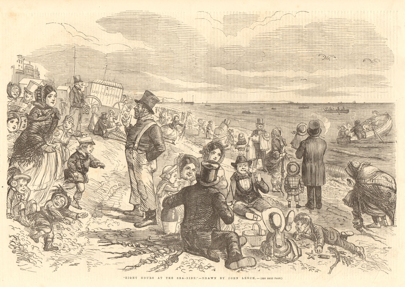 Associate Product "Eight-hours at the sea-side" drawn by John Leech. Society. Fine arts 1856