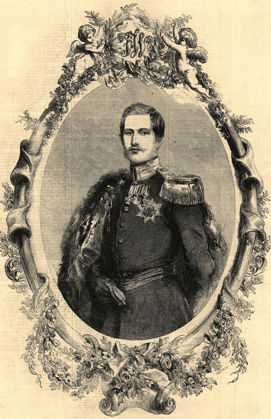 His Royal Highness Frederic William, Prince of Prussia. Royalty 1856 ILN print