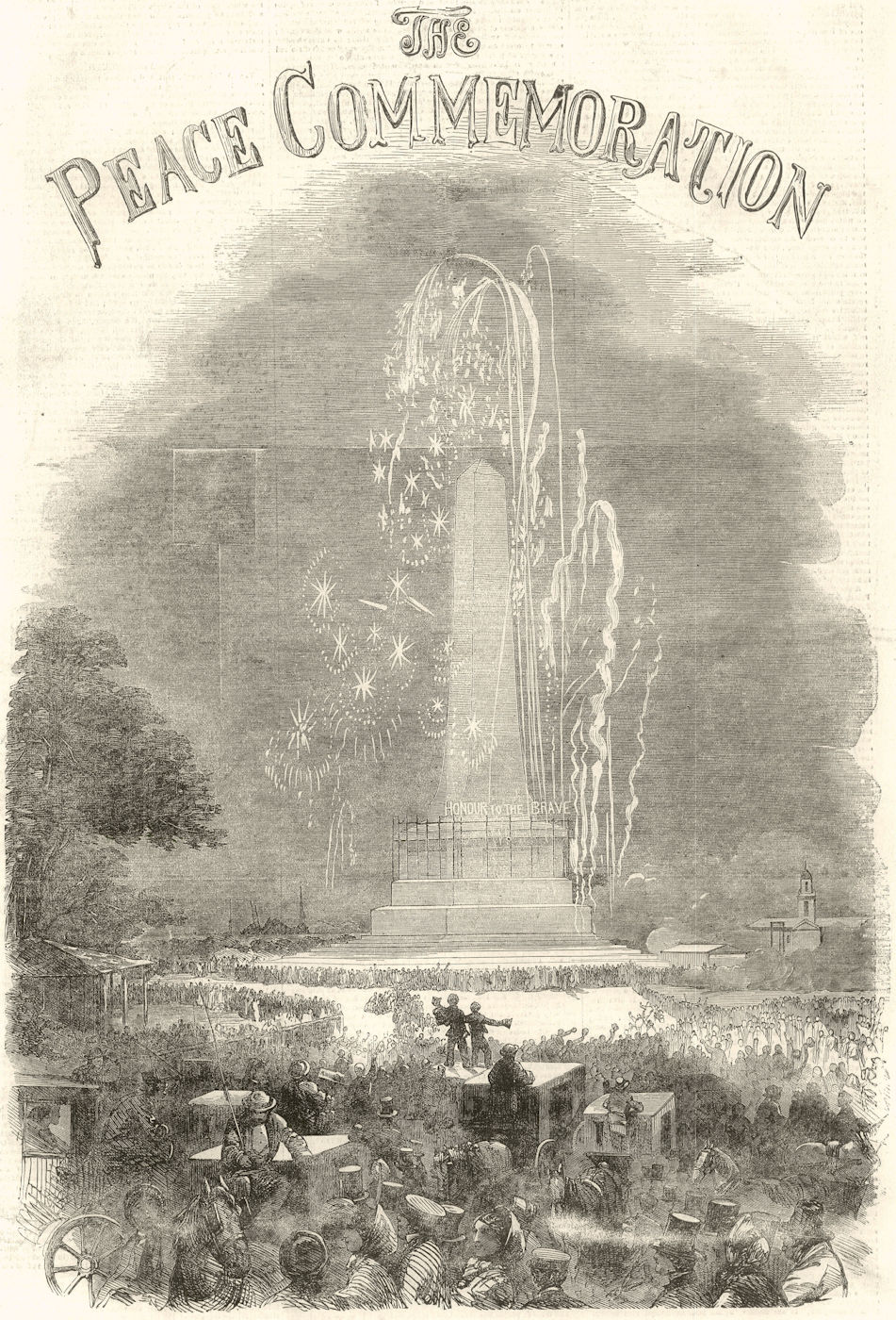 Associate Product Crimean War Peace Commemoration. Fireworks in Phoenix Park, Dublin. Ireland 1856