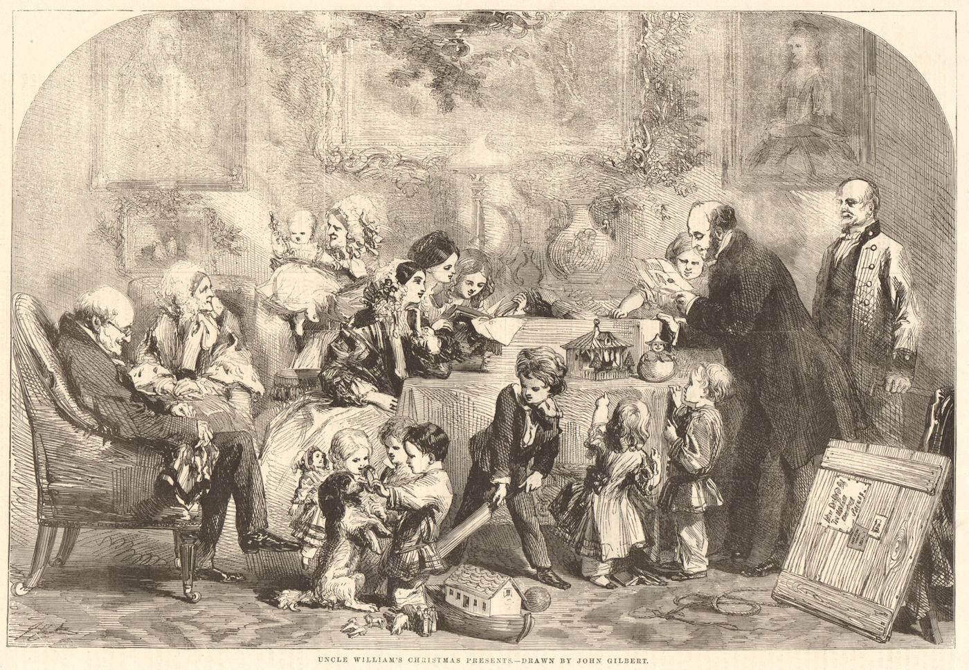 Associate Product Uncle William's Christmas presents - drawn by John Gilbert. Family 1856