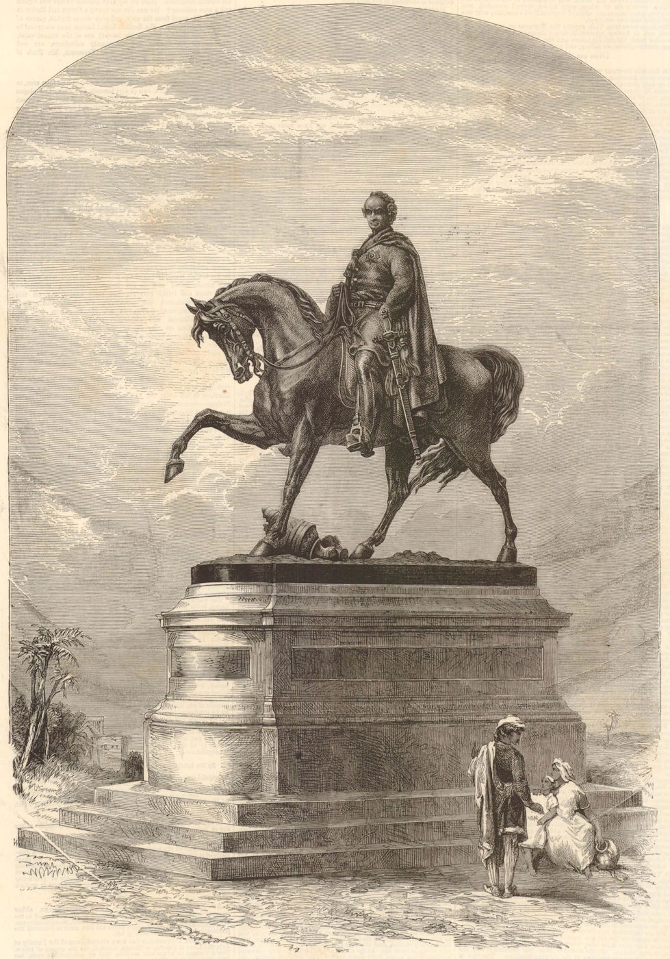 Viscount Hardinge statue Tank Square, Calcutta (Kolkata) . India 1858