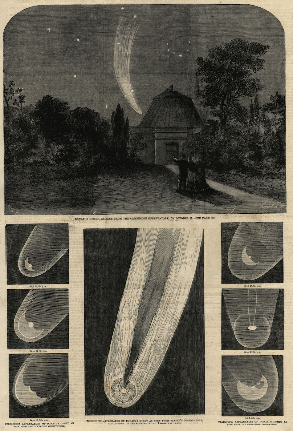 Donati's Comet, from the Cambridge Observatory October 11. Astronomy 1858