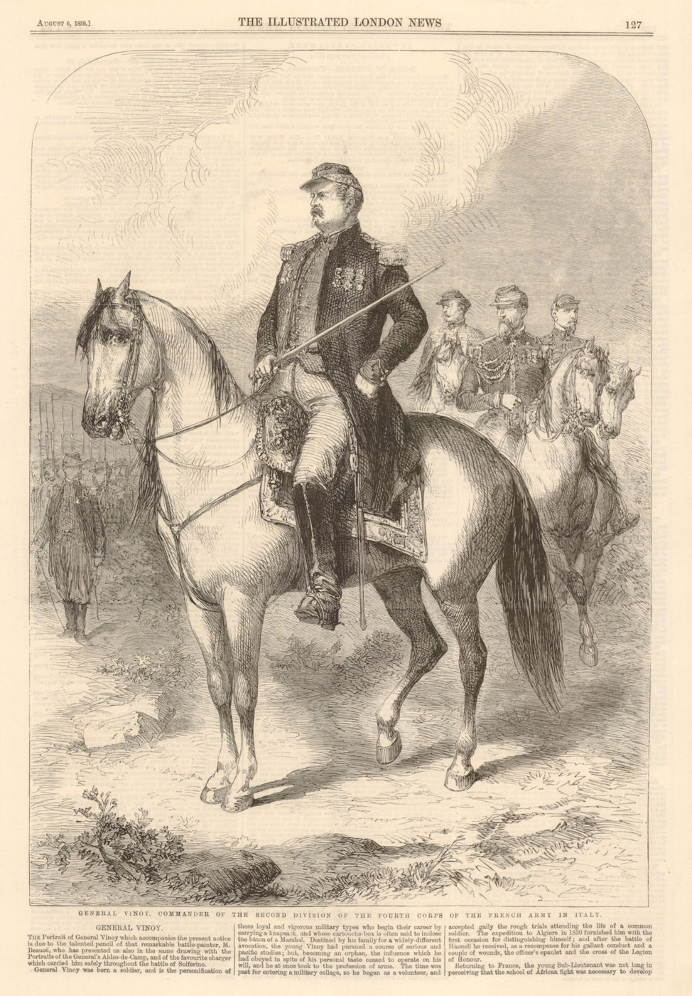 Associate Product General Vinoy Commander 2nd division 4th corps French Army in Italy 1859 print