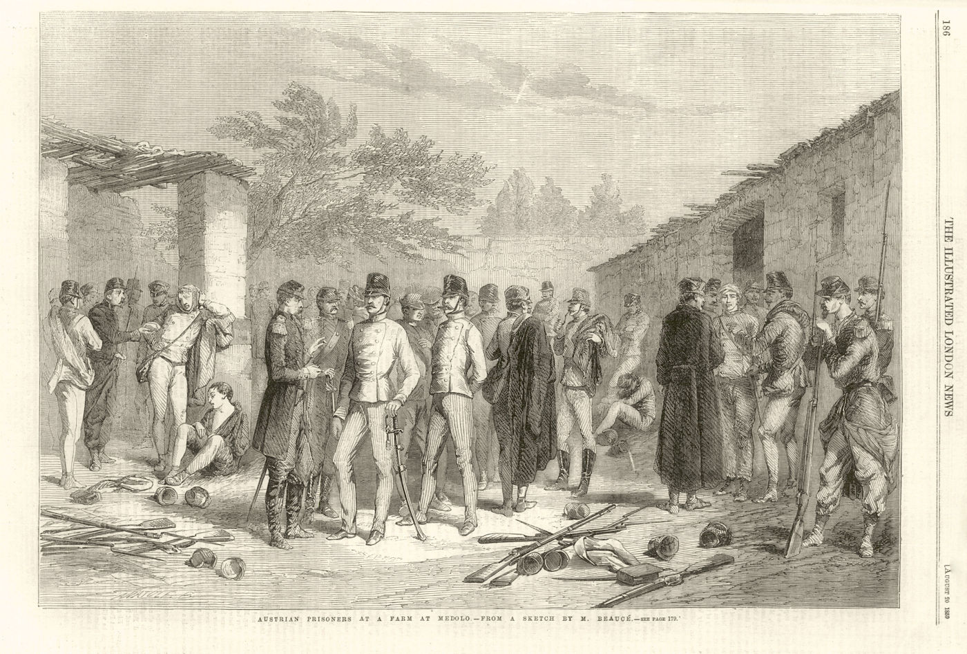 Associate Product Austrian Prisoners at a Farm at Medolo. 2nd Italian War of Independence 1859