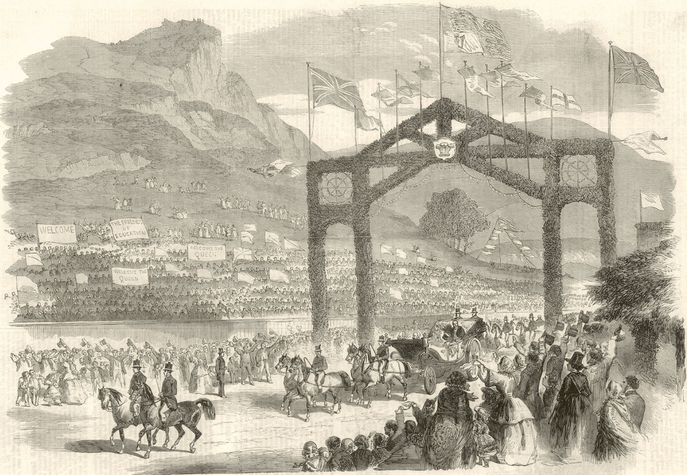 Associate Product Queen Victoria's Visit to North Wales - Her Majesty entering Bangor 1859