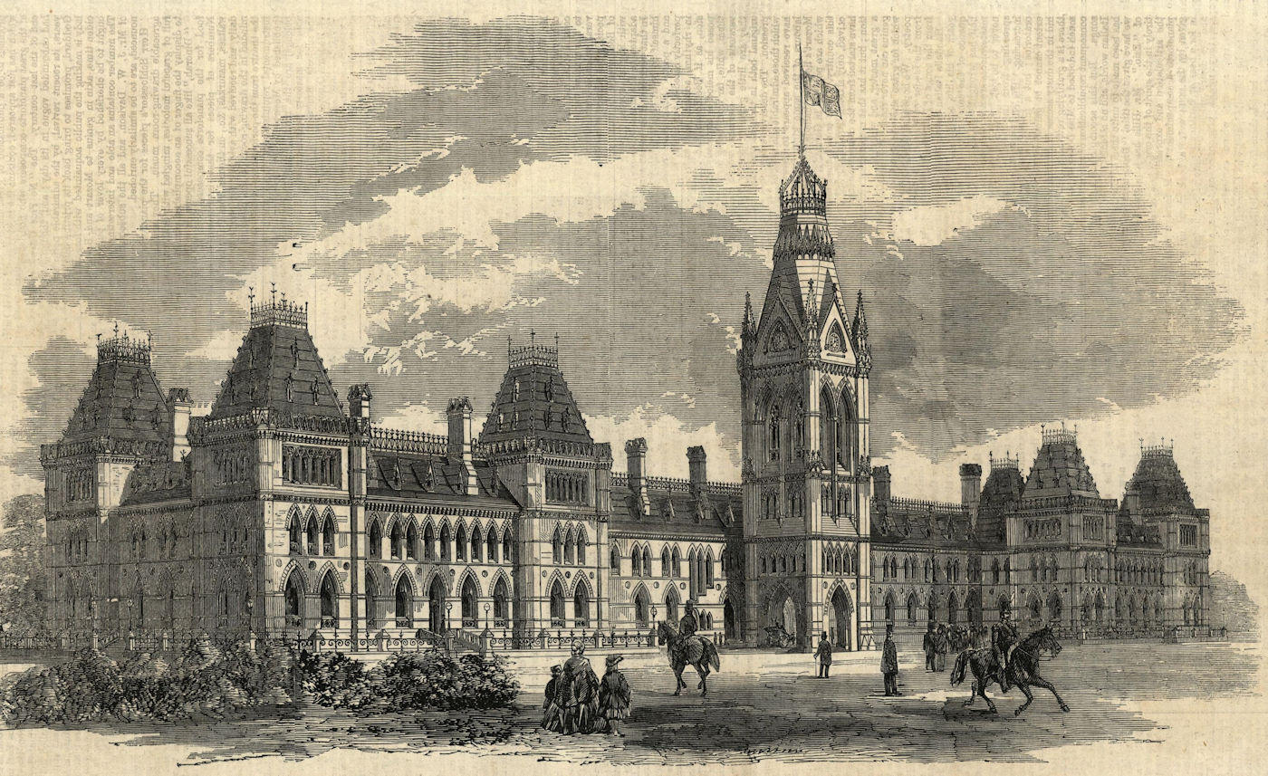Associate Product Proposed parliament buildings, Ottawa, Canada 1859 antique ILN full page print