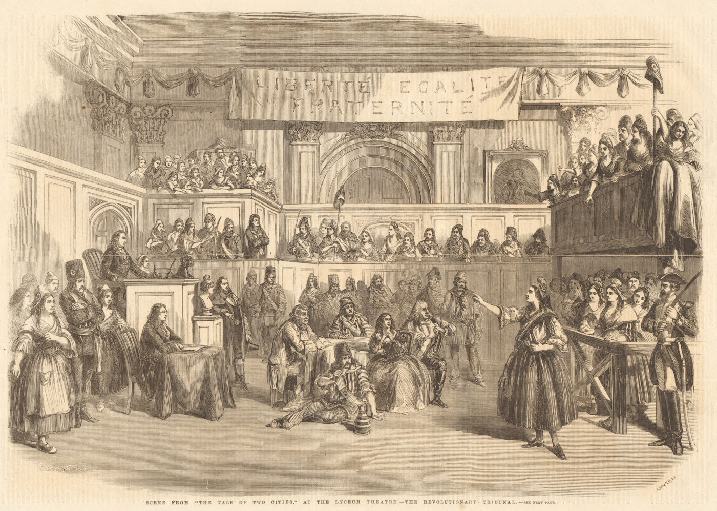 Associate Product Tale of two cities Lyceum Theatre Revolutionary tribunal Paris Dickens 1860