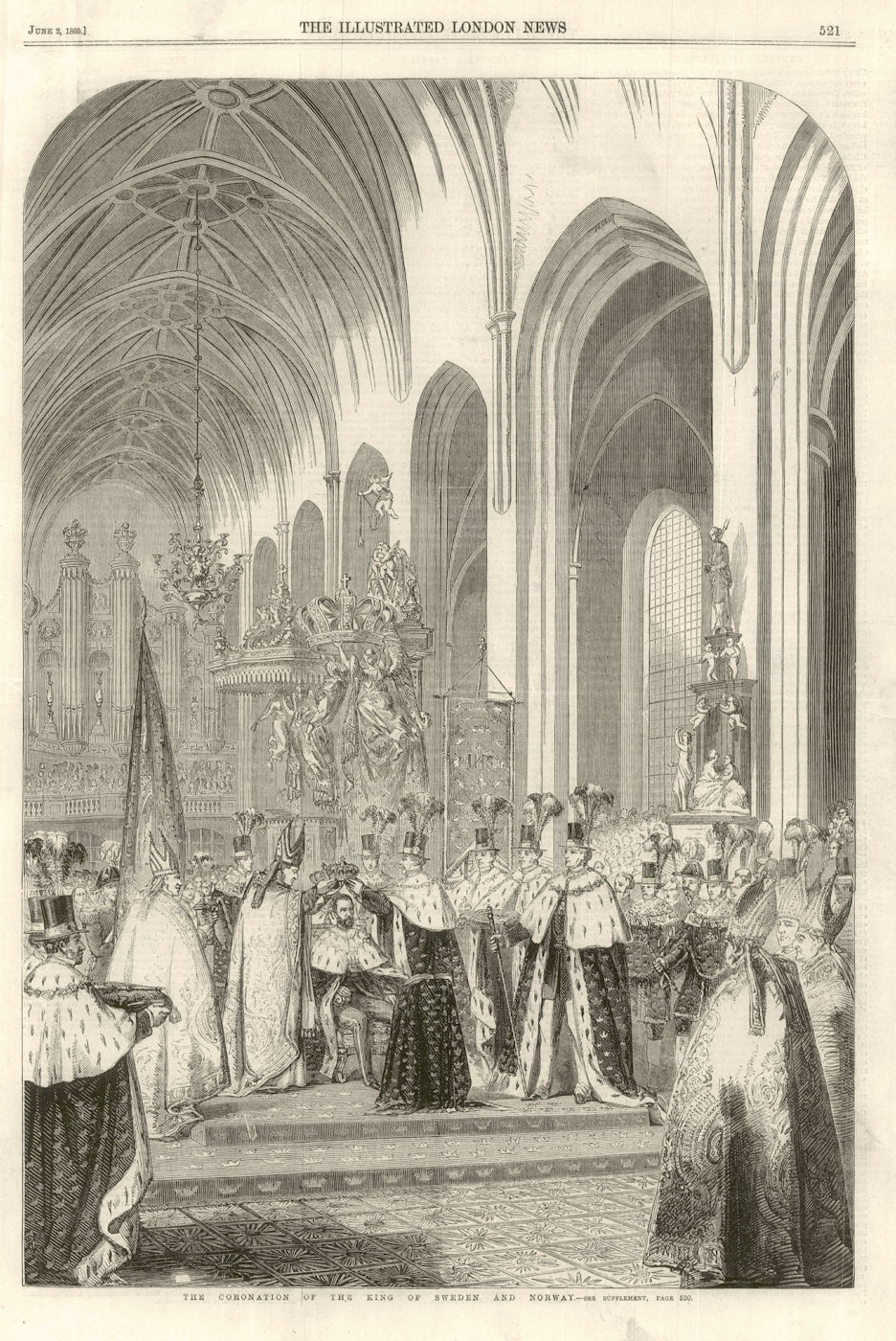 Coronation of King Charles XV of Sweden & IV of Norway. Carl Ludvig Eugen 1860