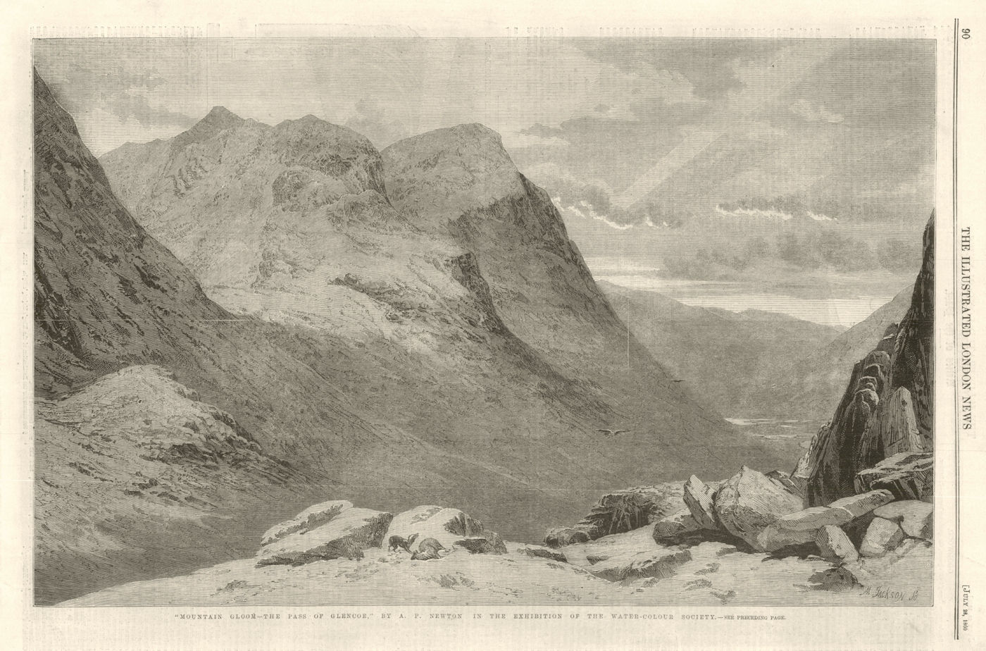 Associate Product " Mountain Gloom: The pass of Glencoe " the water-colour Society. Scotland 1860