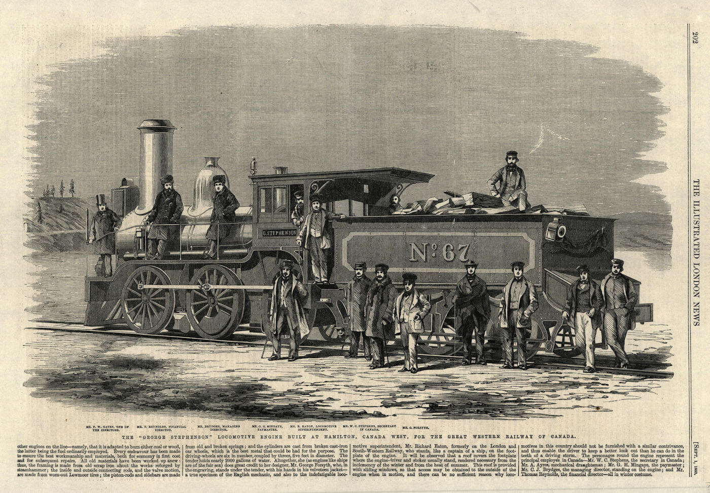 Associate Product Locomotive engine built at Hamilton for the Great Western Railway of Canada 1860