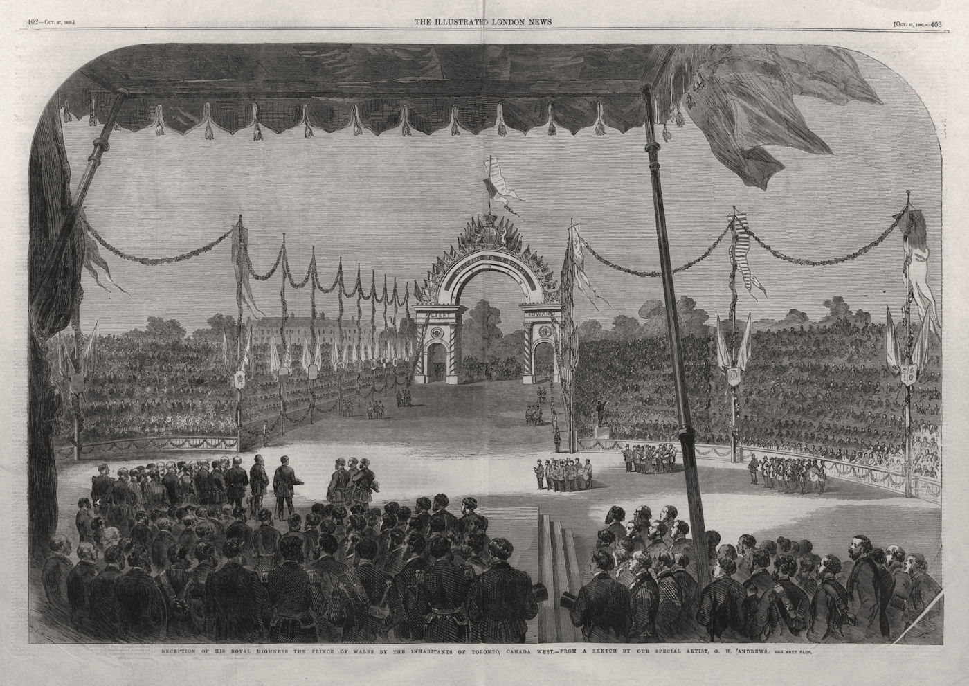 Reception for The Prince of Wales (later King Edward VII), Toronto, Canada 1860