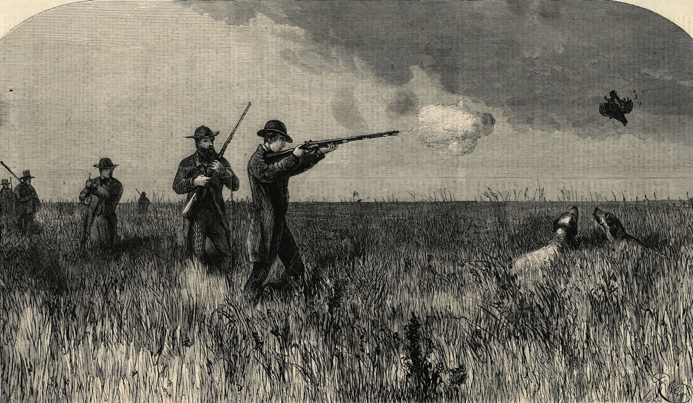 Prince of Wales (Edward VII) shooting on the far west prairies. Canada 1860