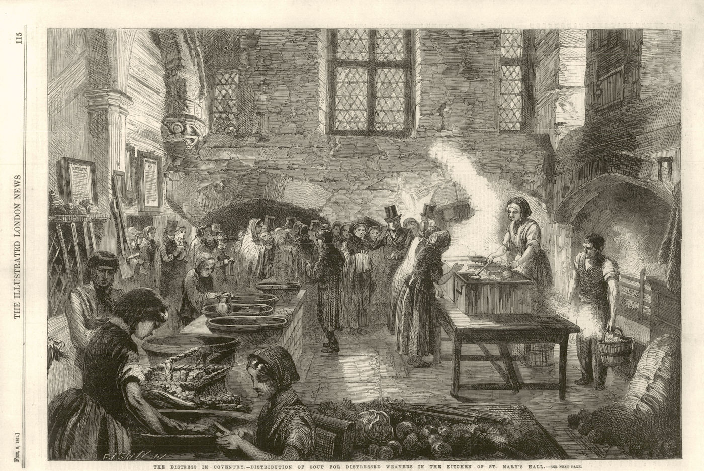 Associate Product Coventry. Soup kitchen for distressed weavers, St. Mary's Hall kitchen 1861