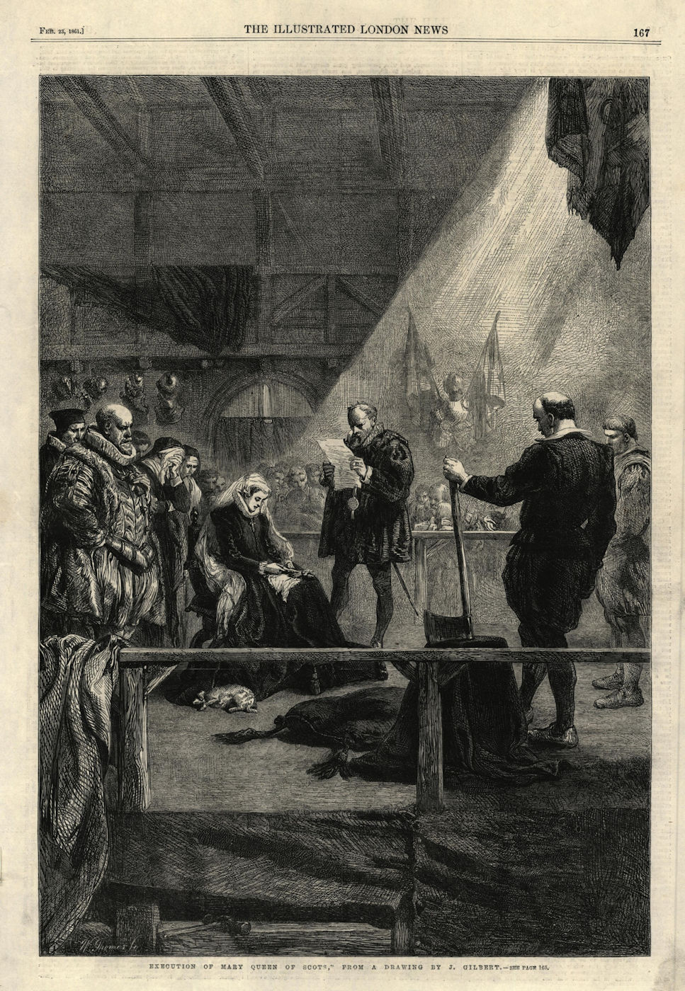 "Execution of Mary Queen of Scots, ~. Scotland. Royalty 1861 old antique print