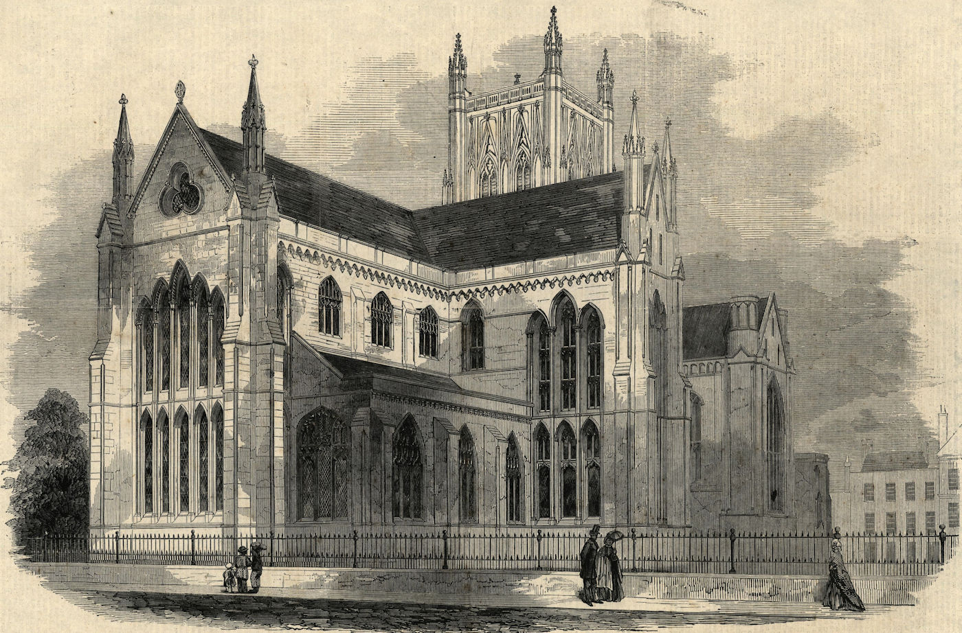 Associate Product Worcester Cathedral. Worcestershire. Churches 1861 antique ILN full page print