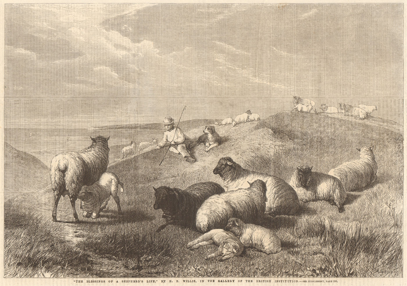 "The blessings of a shepherd's life" by H. B. Willis. Farming. Sheep 1862