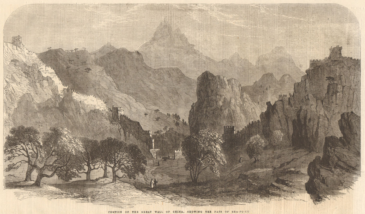 Associate Product Portion of the Great Wall of China, showing the pass of Sha-Po-Yu 1862