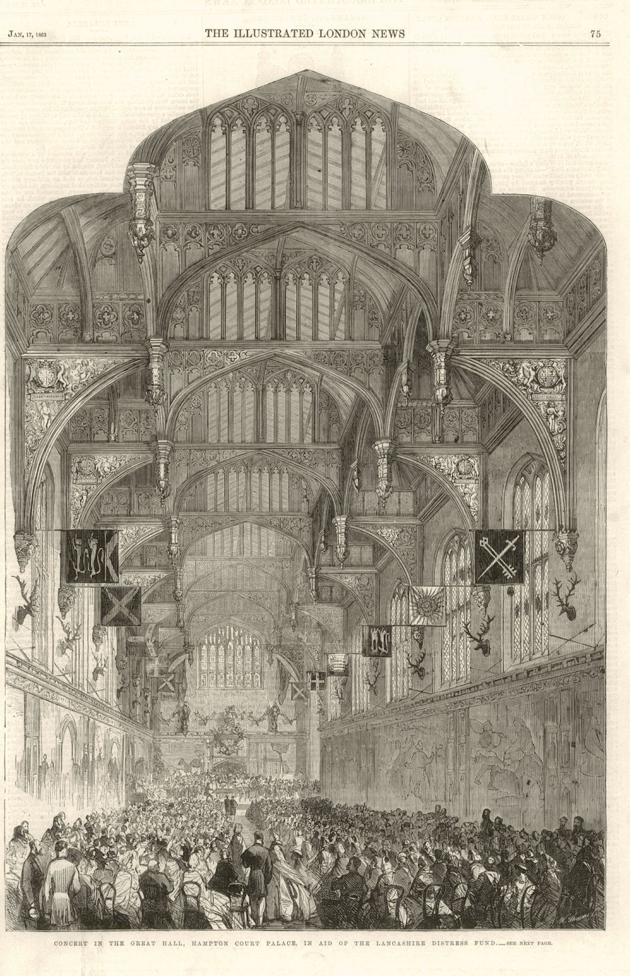Hampton Court Great Hall concert for the Lancashire cotton famine fund 1863