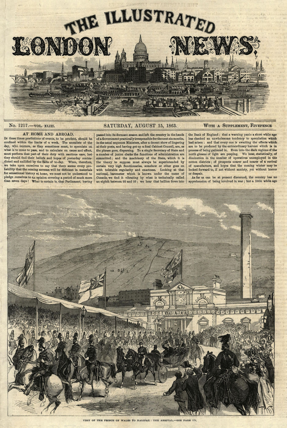 Prince of Wales (later Edward VII) visit to Halifax: The arrival. Yorkshire 1863