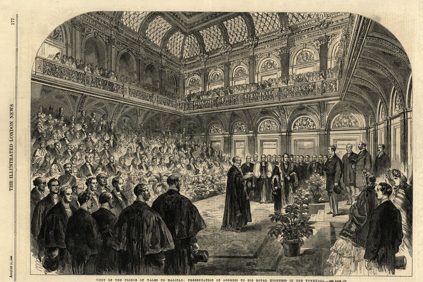 Associate Product Address to Prince of Wales (later Edward VII). Halifax town hall. Yorkshire 1863
