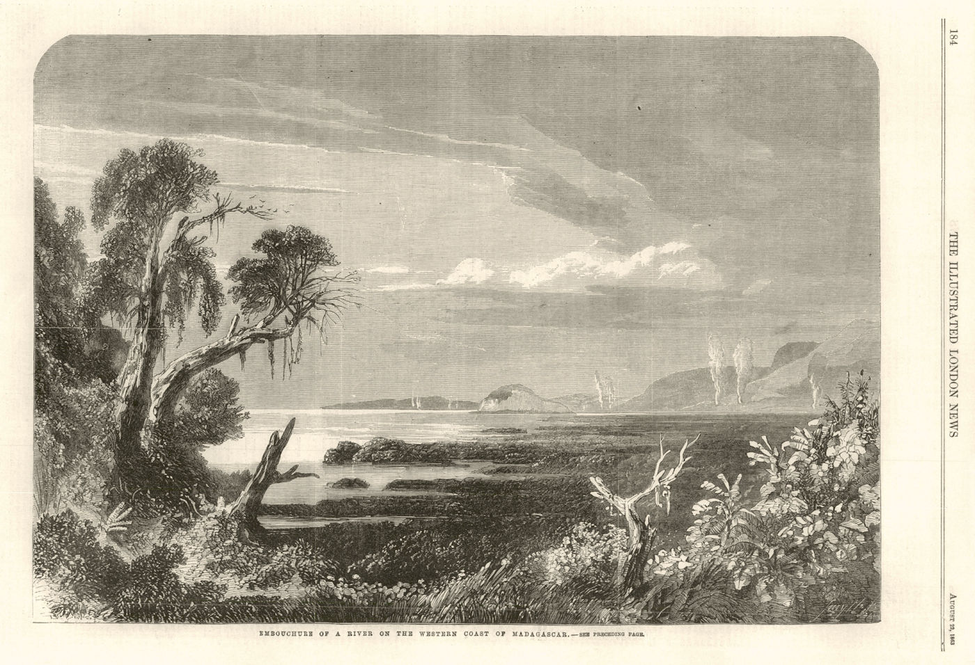 Associate Product Embouchure of a river on the western coast of Madagascar 1863 antique ILN page