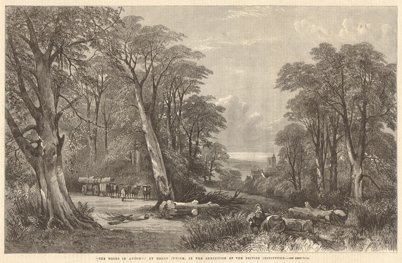 Associate Product "The woods in autumn" by Henry Jutsum. Landscapes. Fine Arts 1864 old print