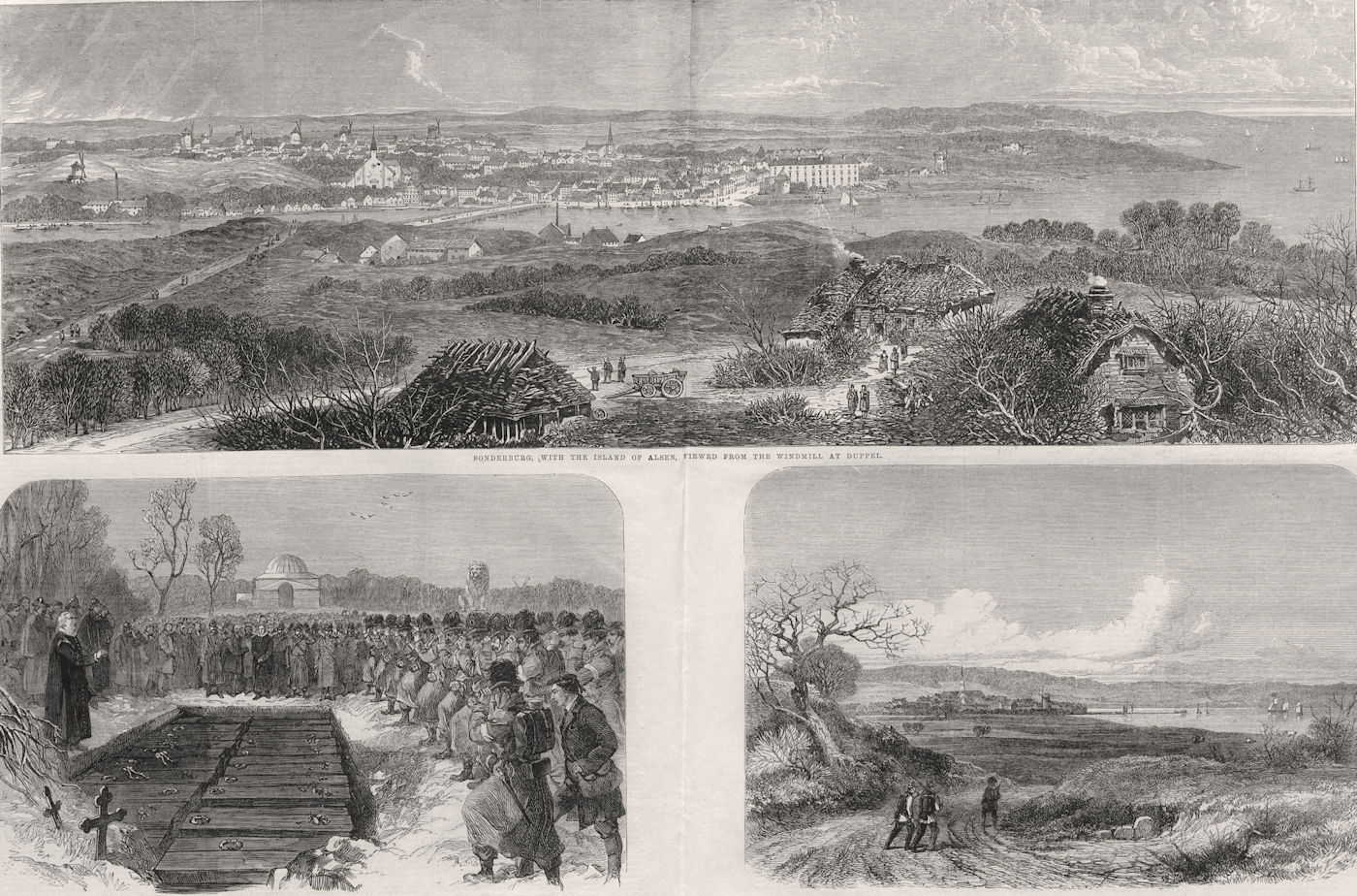 Associate Product 2nd Schleswig War: Sonderburg & Alsen island. Burying dead. Apenade Denmark 1864