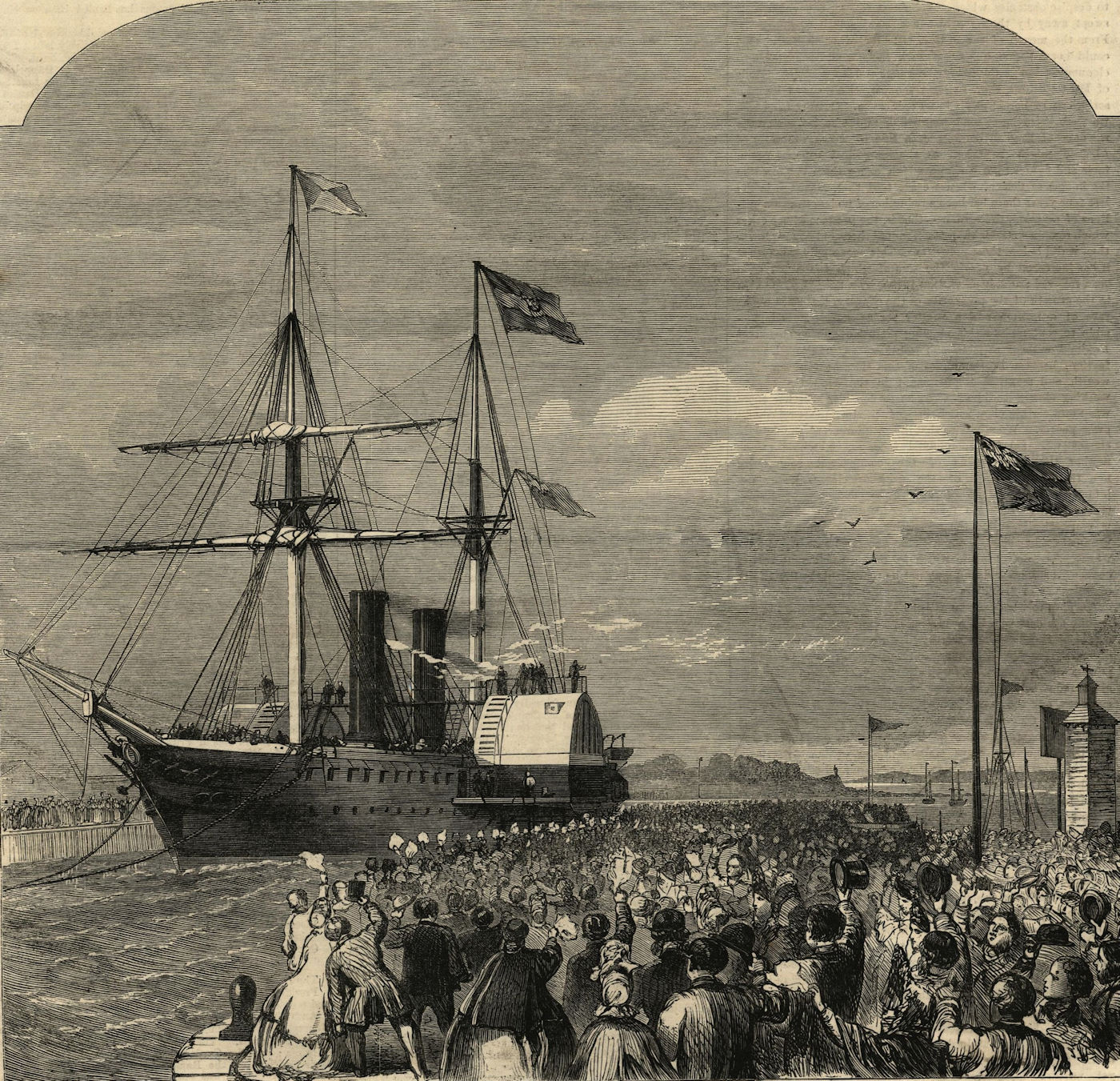 Associate Product Garibaldi's arrival, Southampton on the Peninsular & Oriental steamer Ripon 1864