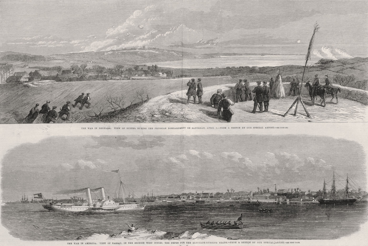 Nassau, Bahamas. US blockade running. 2nd Schleswig War Dybbol under