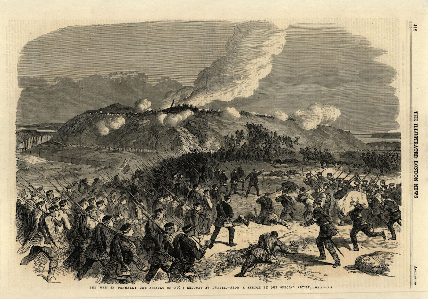 The war in Denmark: the assault on No. 4 redoubt at Dybbol. Militaria 1864