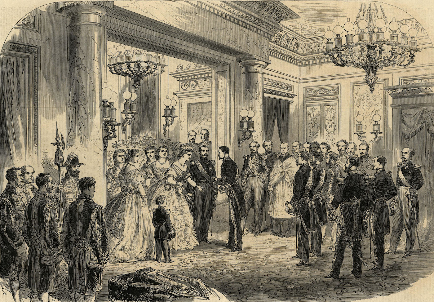 Associate Product Reception of the King Consort of Spain at the Palace of St. Cloud. Paris 1864