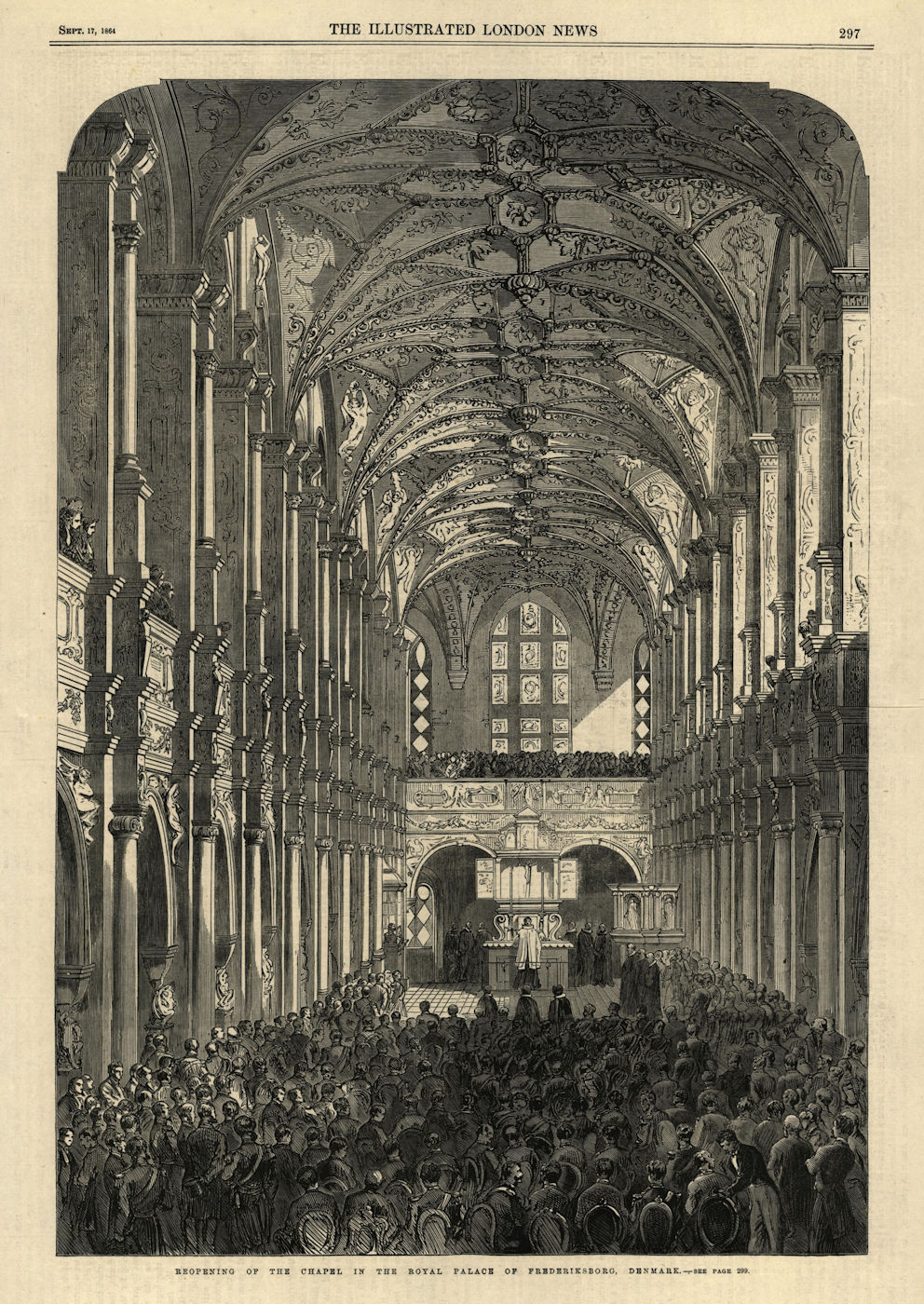 Reopening of the Chapel in the royal palace of Frederiksborg, Denmark 1864