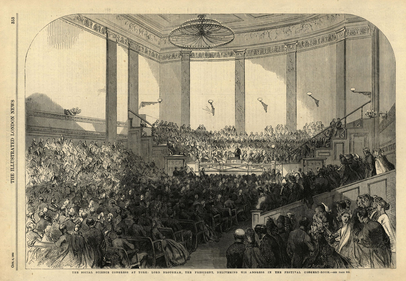 Lord Brougham addressing the Social Science Congress, concert-room, York 1864