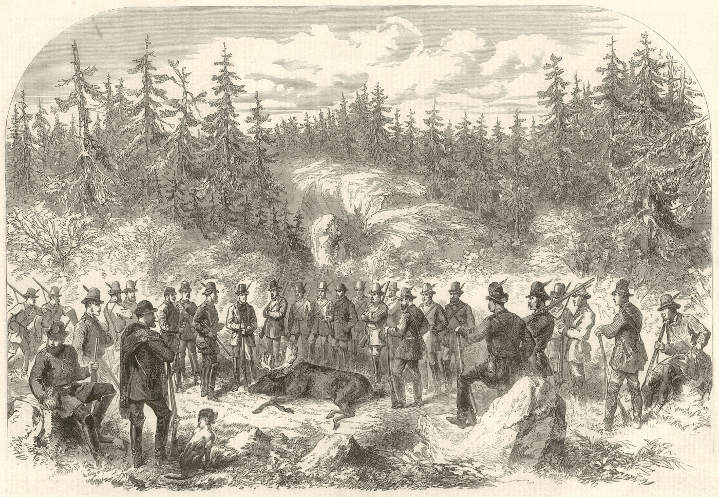 Associate Product Prince of Wales (King Edward VII) in Sweden: Elk shooting forest of Högtorp 1864