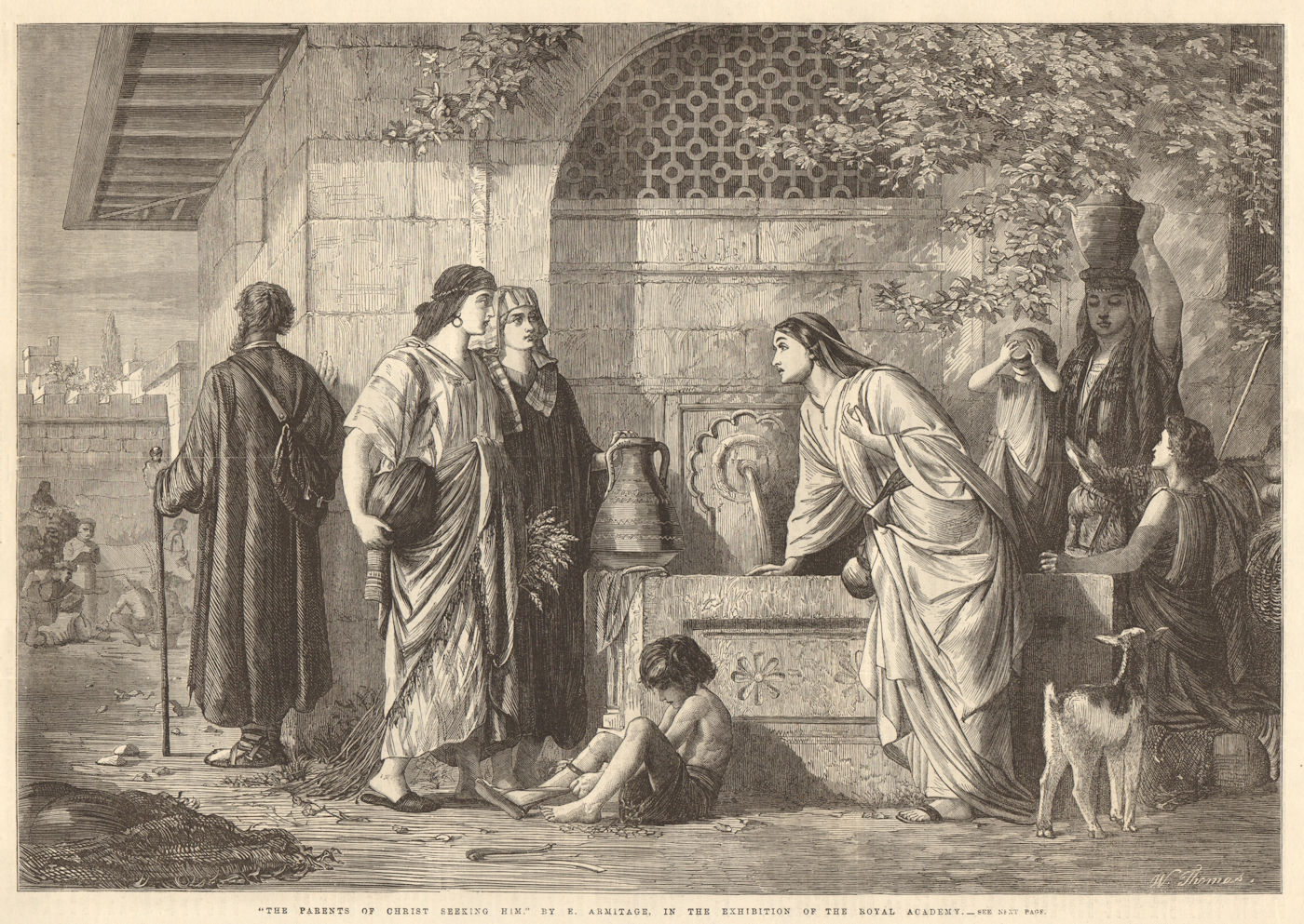 Associate Product "The parents of Christ seeking him", by E. Armitage. Family. Bible 1866 print