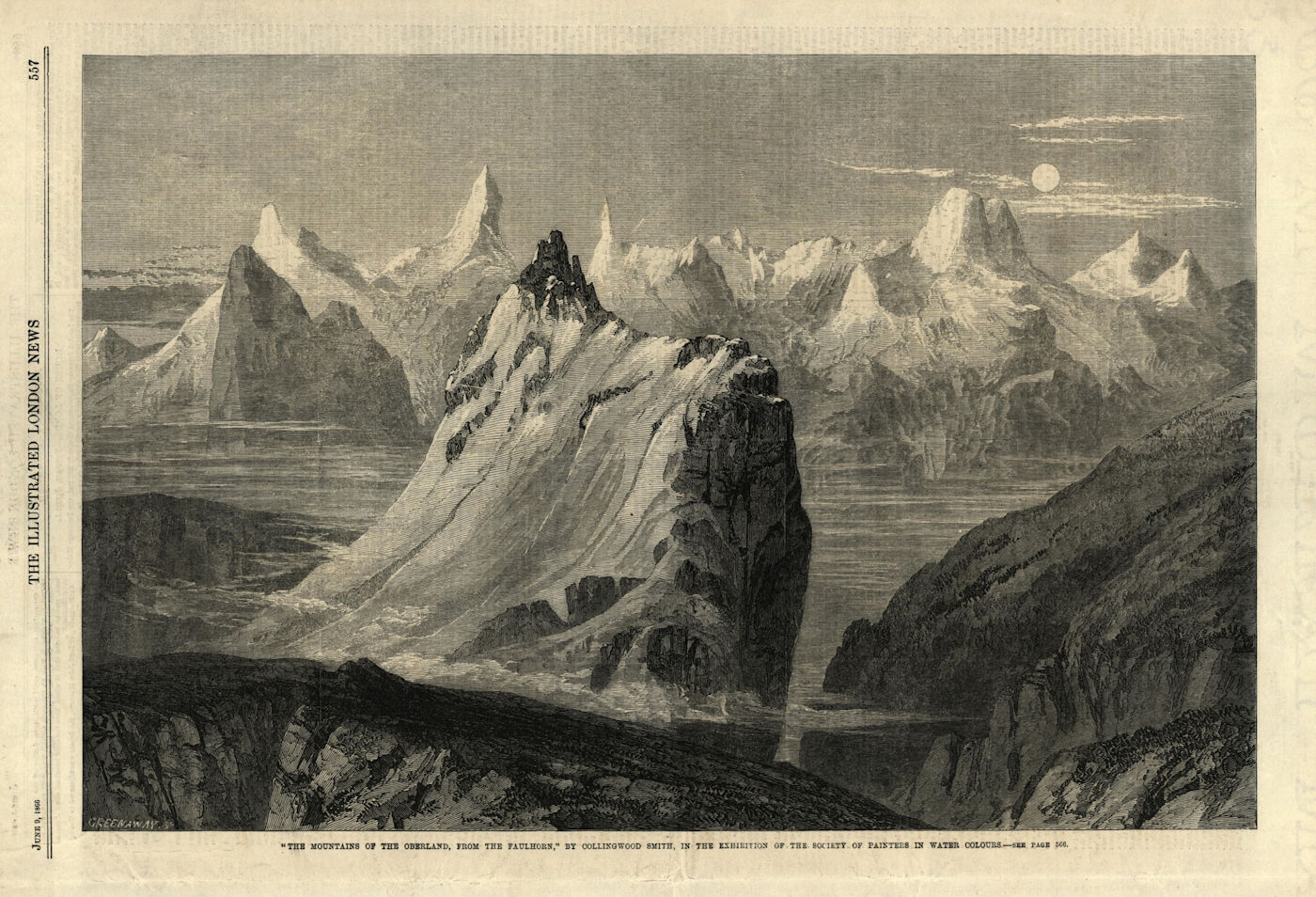 Associate Product "The mountains of the Oberland, from the Faulhorn, ~. Switzerland 1866