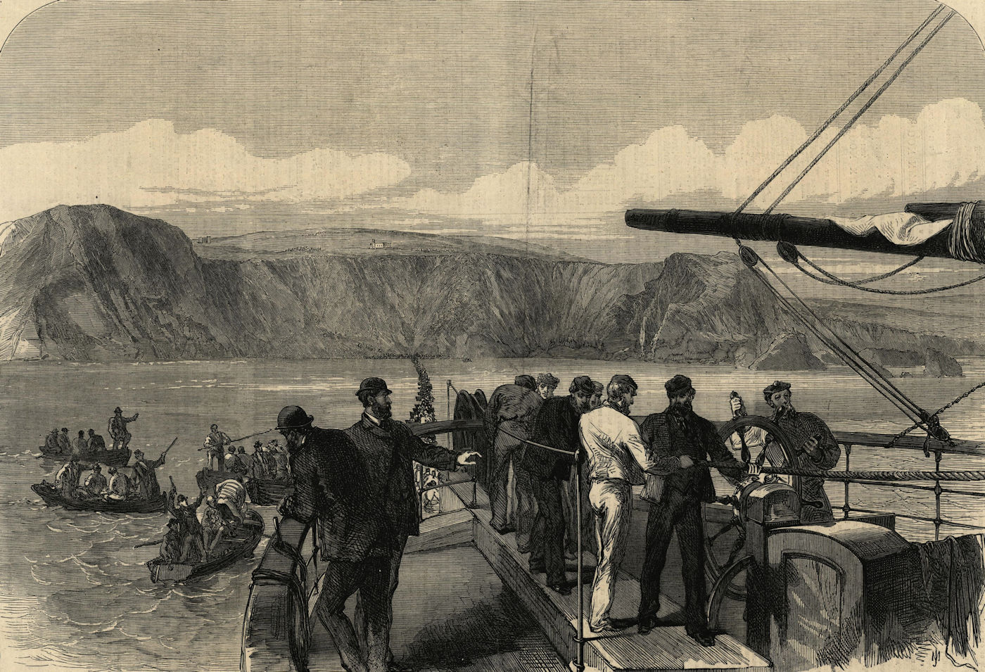 Laying the Atlantic Telegraph Cable, Foilhommerum, Valentia island. Ireland 1866