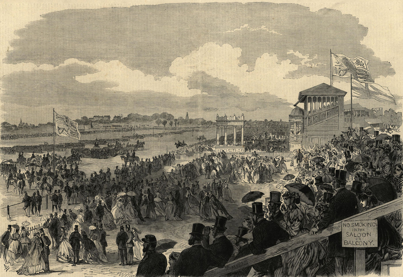 Associate Product Prince of Wales reviewing North of England Volunteers, York racecourse 1866