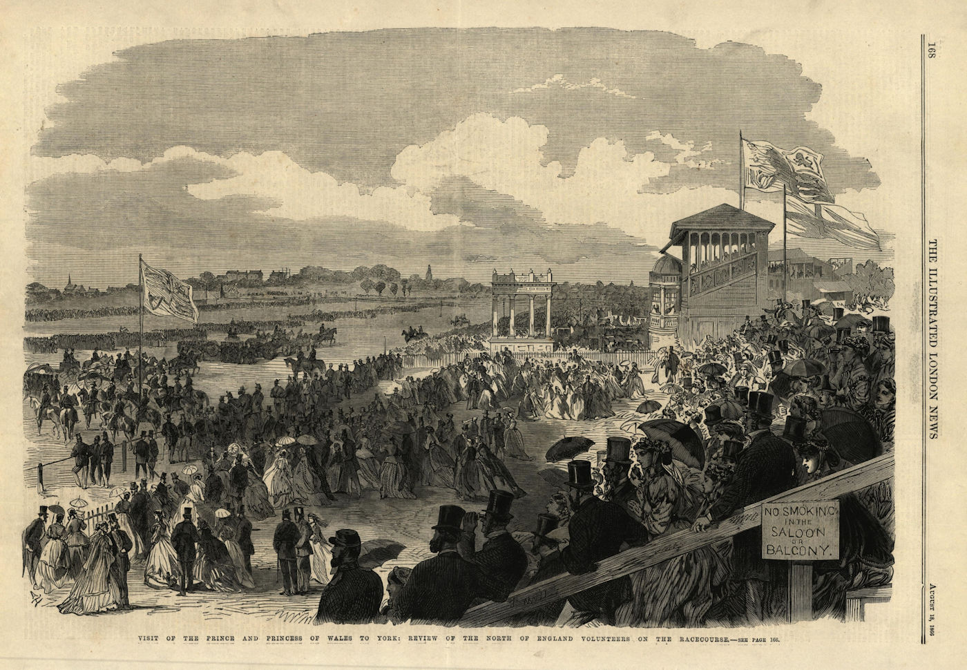 Prince of Wales reviewing North of England Volunteers, York racecourse 1866