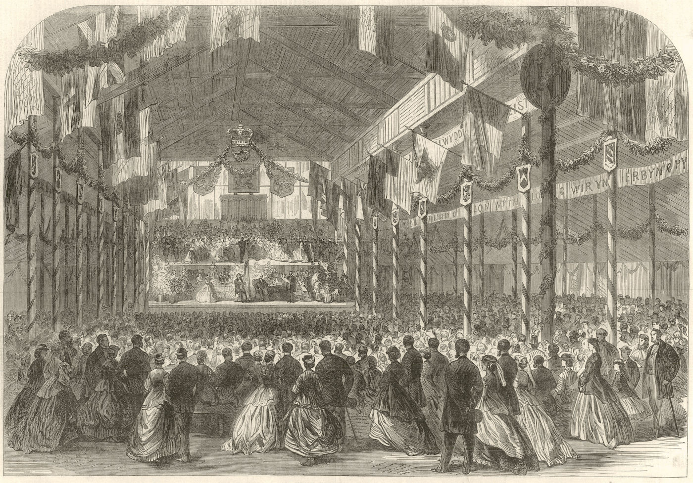 Associate Product The Eisteddfod, or Welsh National Festival, at Chester. Wales 1866 ILN print