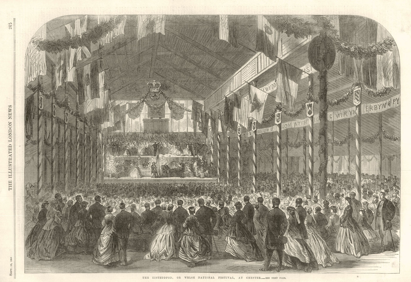 Associate Product The Eisteddfod, or Welsh National Festival, at Chester. Wales 1866 old print