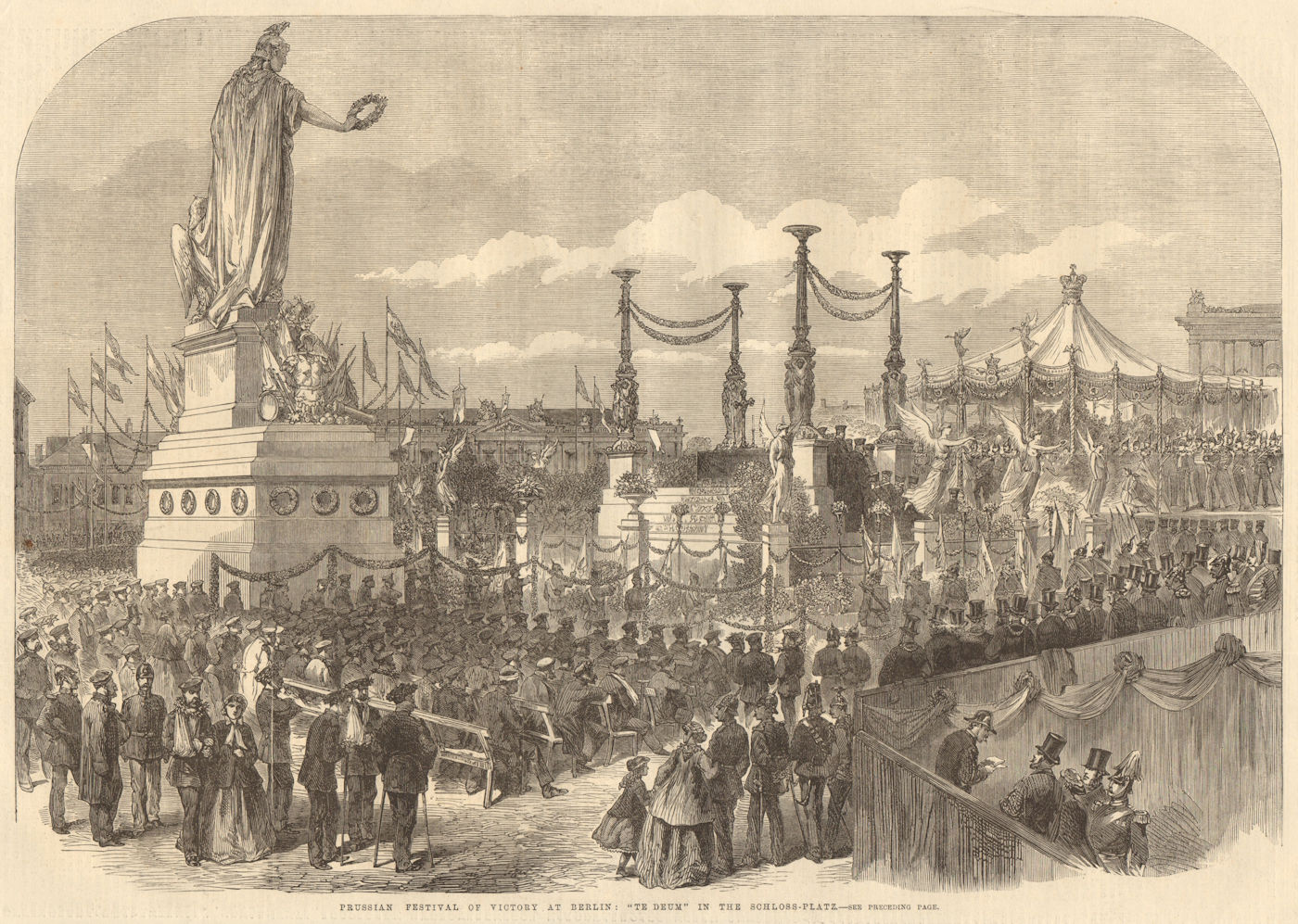Prussian festival of victory at Berlin: "Te deum" in the Schloss-Platz 1866